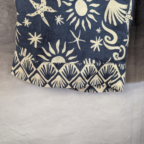 C&C California Size Medium 100% Linen Wide Leg Trouser Pants Ocean Design - Picture 4 of 12